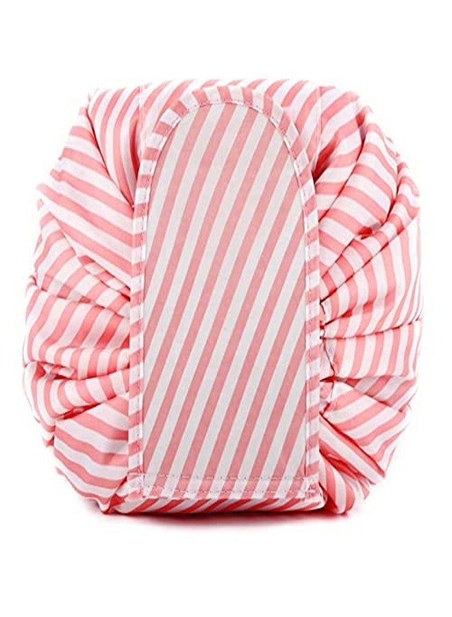 Luxula Multifunction Portable Lazy Cosmetic Waterproof Travel Pouch Toiletry Drawstring mackup Bag for Girl and Women (Pink) - Image 1